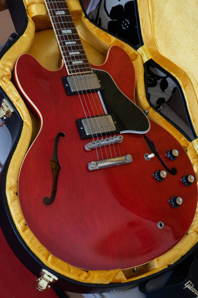 Gibson Memphis 1963 ES-335 TDC Block Neck 2018 Chery Red ナイロンサドル&ナット ブロックインレイ '60s 57Classic MHS ピックアップ 復刻ハードケース