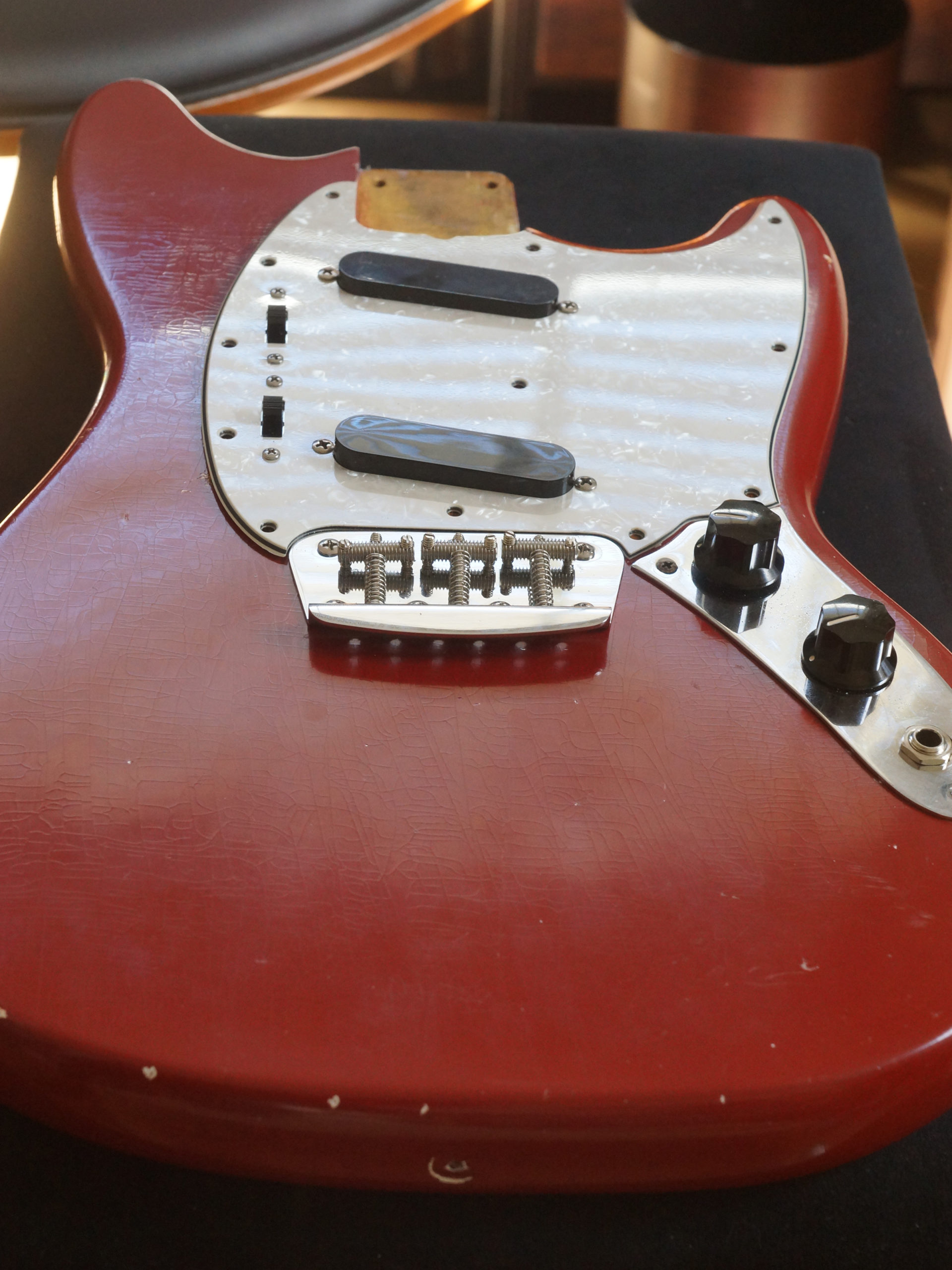 Fender Musicmaster II 1966 Dakota Red body Japan neck Lollar pickup kaminari bridge