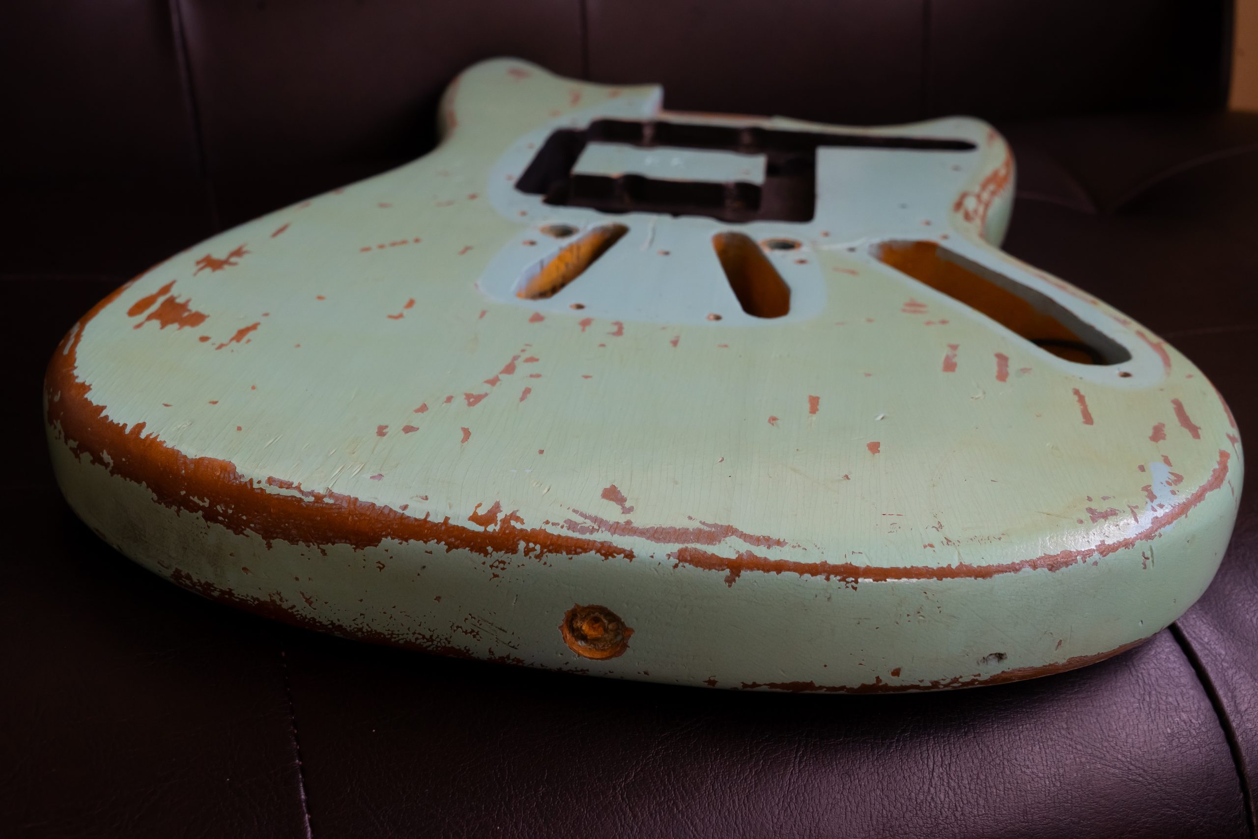 Fender Mustang 1966 Daphne Blue Body Neck ダフネブルー ヴィンテージ ムスタング フェンダー ES Stamp スタンプ ボディ body