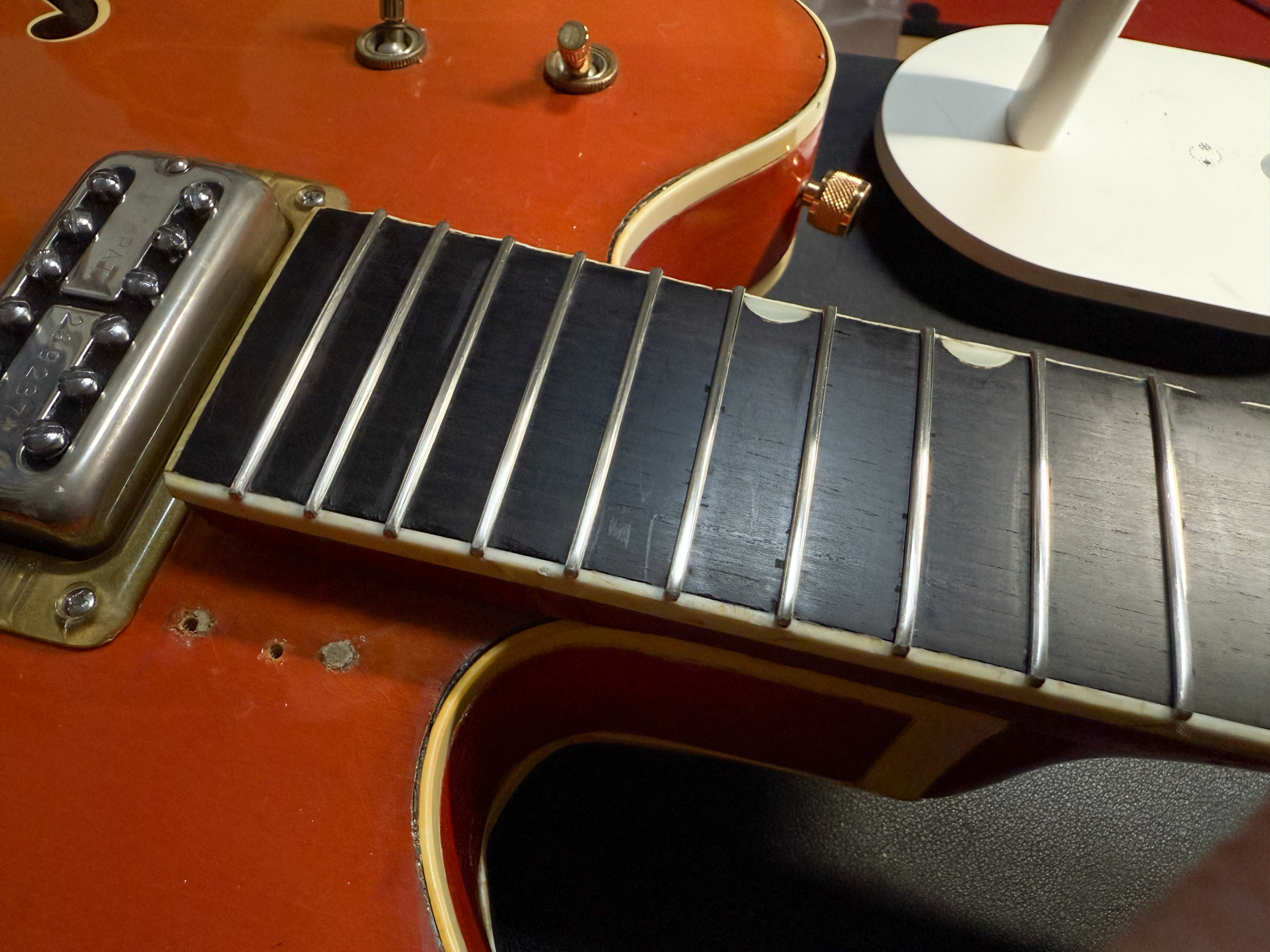 Gretsch 6120 DC Chet Atkins Nashville 1968 グレッチ '60s TV Jones Classic Plus Super Tron vintage wiring フレット交換 Jescar SCUD