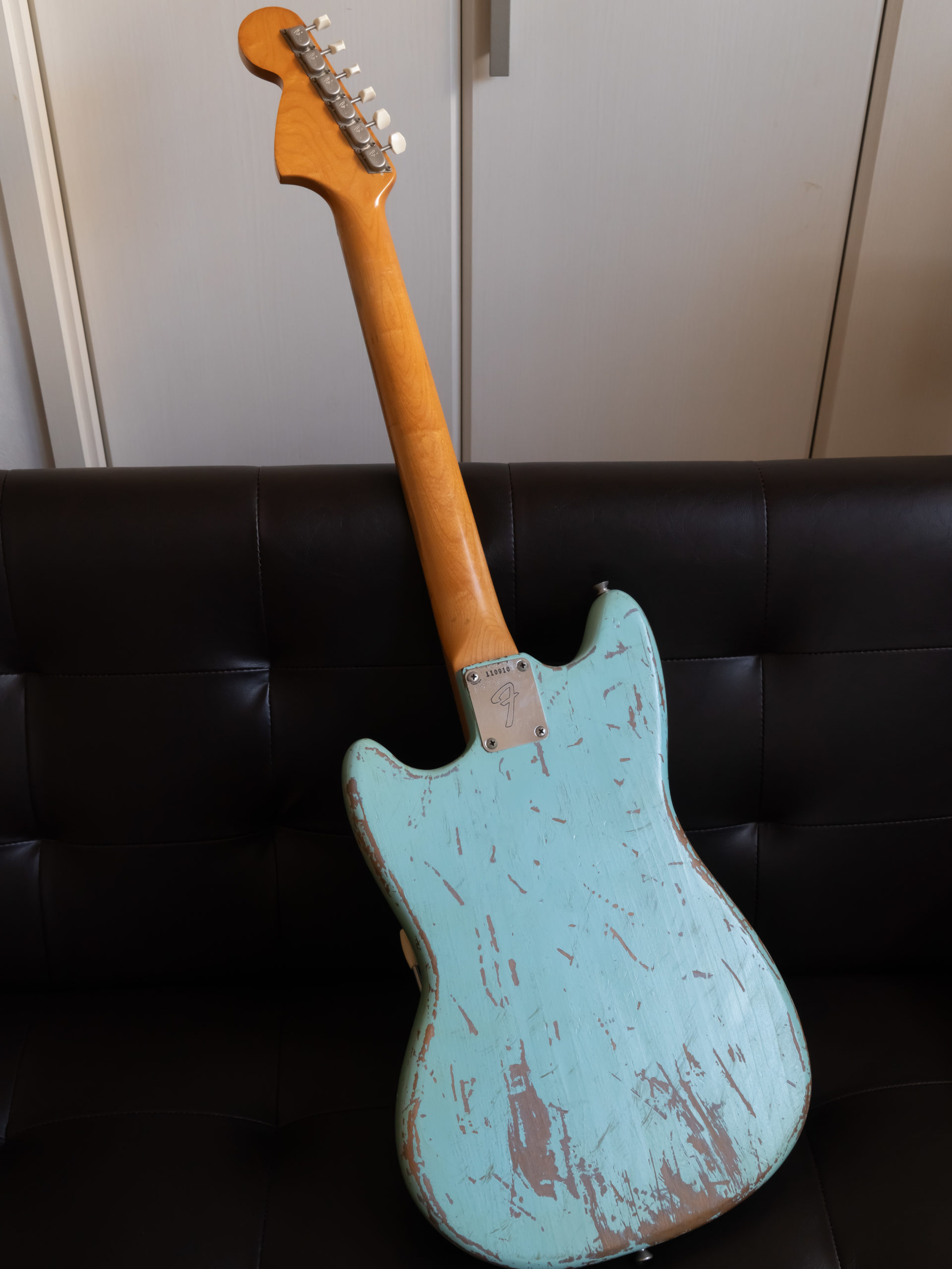 Fender Mustang 1966 Daphne Blue Body 1966 Mustang Neck ダフネブルー ヴィンテージ ムスタング フェンダー ES Stamp スタンプ ボディ body neck date 16JAN66B Music Master Duo-Sonic 16MAR66B