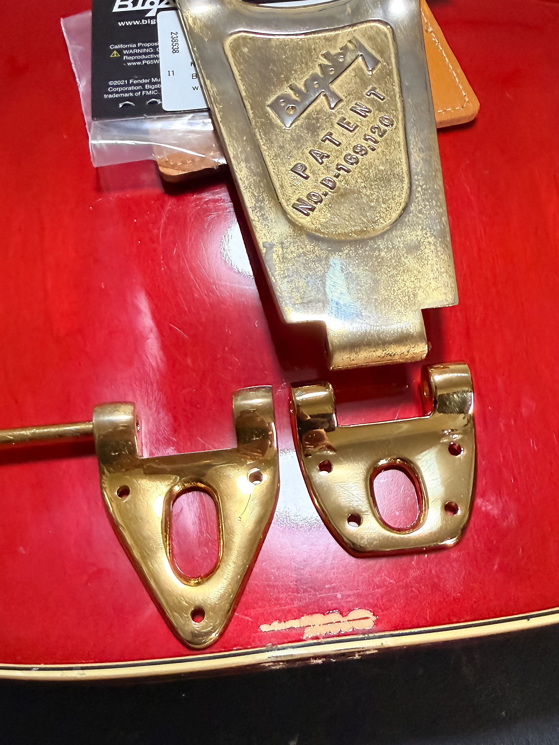 Fender Coronado 1967 Chery Red Candy Apple Red '60s ピックアップの取り付け wiring Gretsch Dynasonic Bigsby B6 nonpainted short hinge