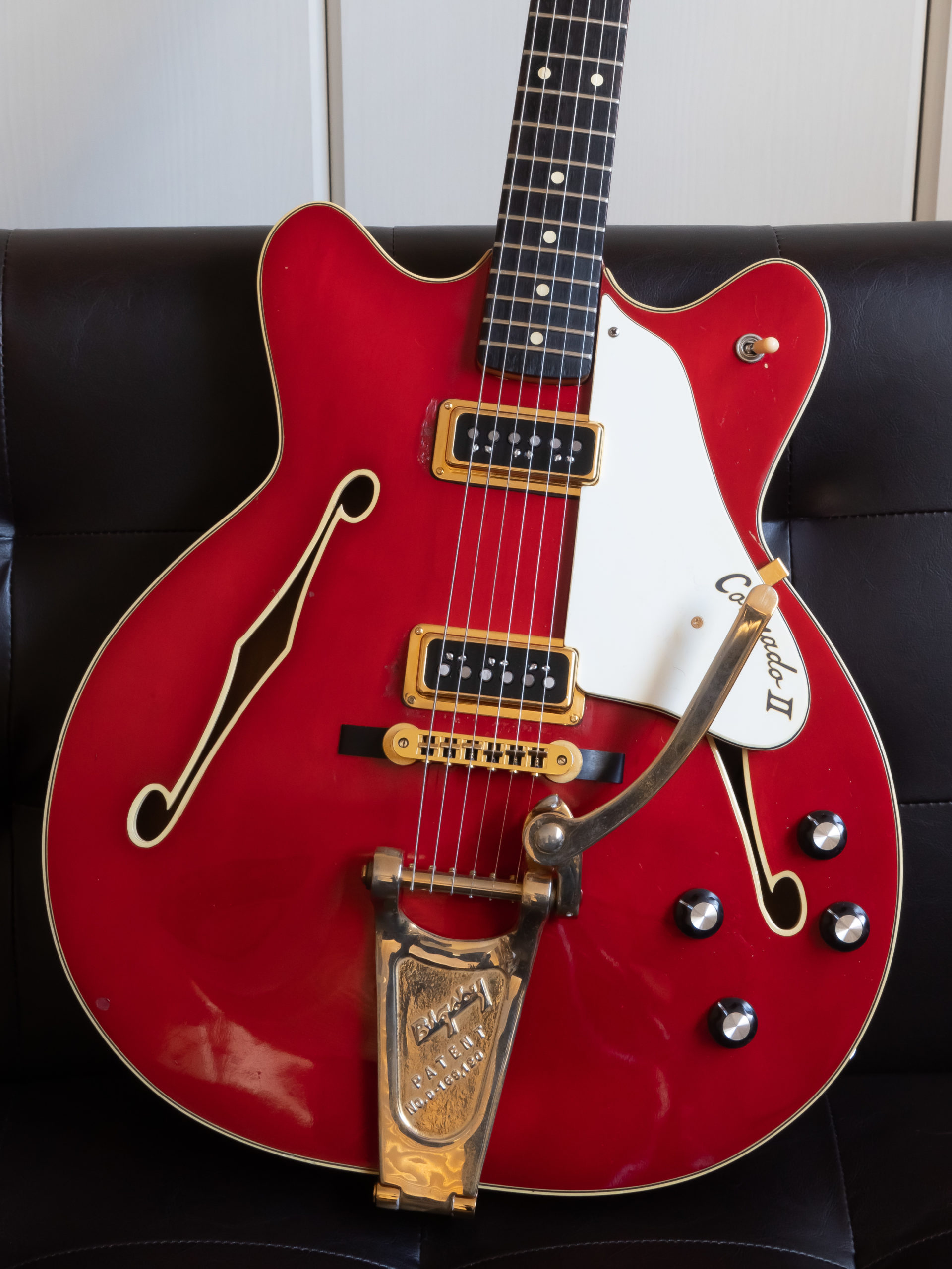 Fender Coronado 1967 Chery Red Candy Apple Red '60s ピックアップの取り付け wiring Gretsch Dynasonic