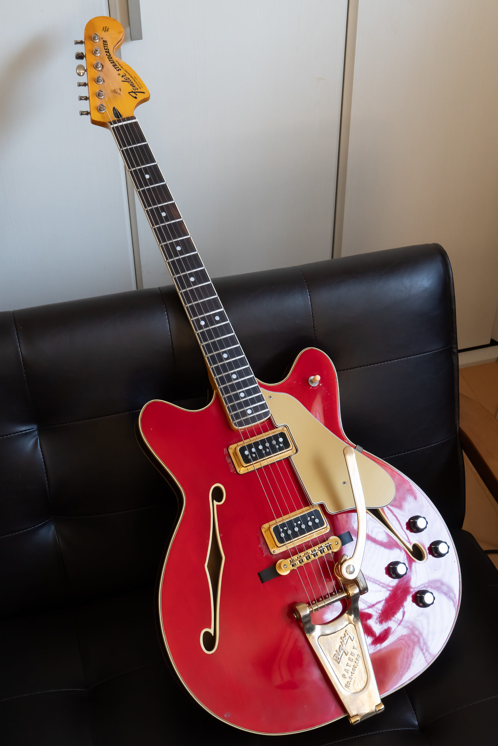 Fender Coronado 1967 Chery Red Candy Apple Red '60s ピックアップの取り付け wiring Gretsch Dynasonic