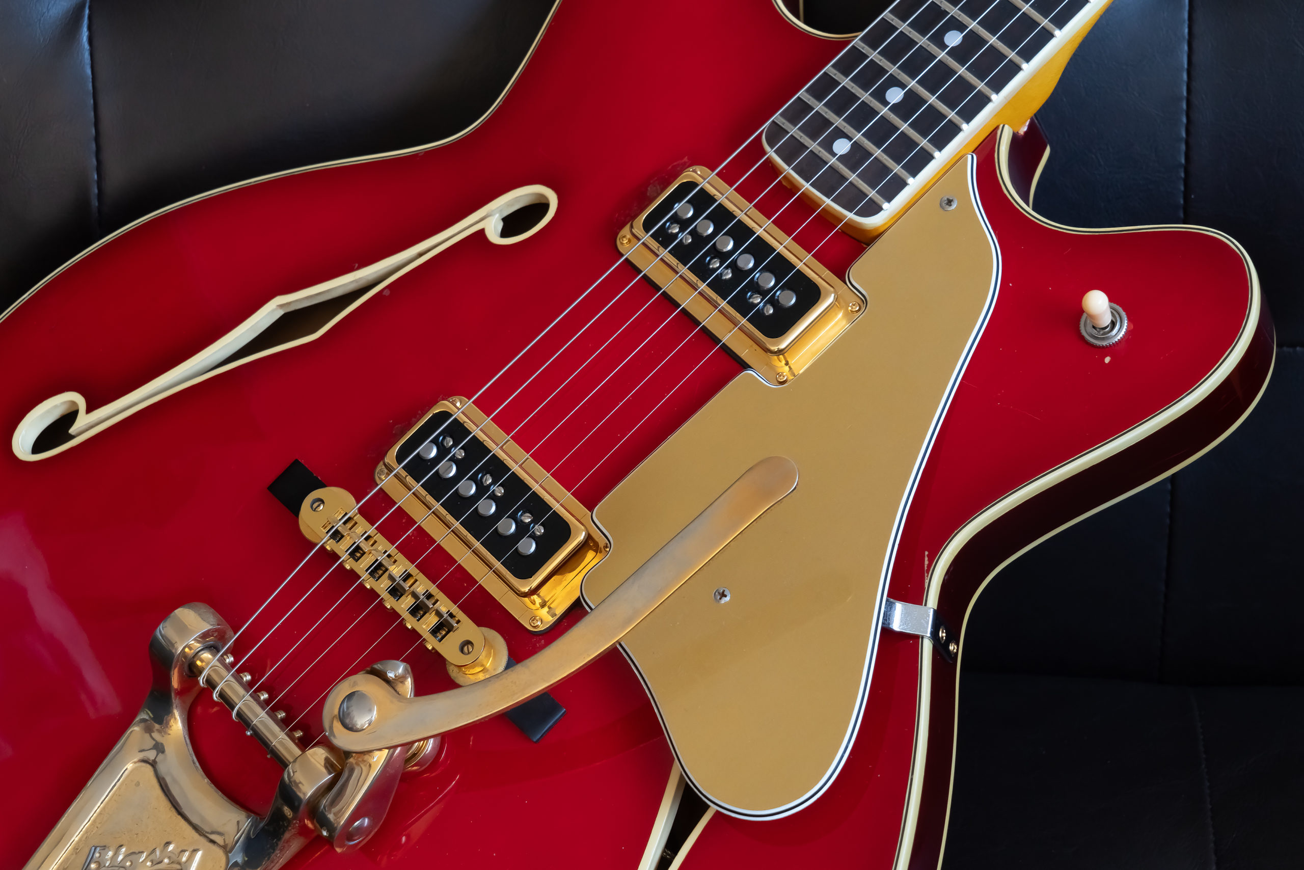 Fender Coronado 1967 Chery Red Candy Apple Red '60s ピックアップの取り付け wiring Gretsch Dynasonic